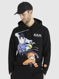 Celio Men Black Naruto  Printed Hooded Sweatshirt