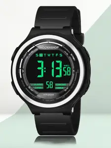 Shocknshop Men Black Dial & Black Bracelet Style Straps Digital Multi Function Watch Watch28Black