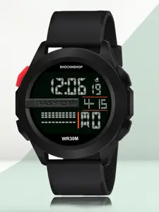 Shocknshop Men Black Dial & Straps Digital Multi Function Sports Watch-Watch30Black