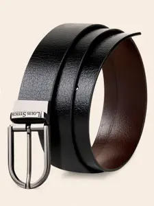 LOUIS STITCH Men Italian Leather Textured Reversible Belt