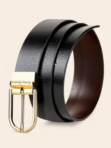 LOUIS STITCH Men Italian Leather Textured Reversible Belt
