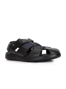 Bata Men Black & White Fisherman Sandals
