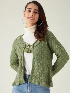 Modeve Women Green Cable Knit