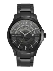Armani Exchange Men Black & Grey Automatic Motion Powered Analogue Watch AX2444-Black