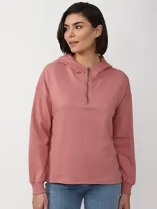 FOREVER 21 Women Pink Hooded Sweatshirt