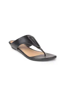 Bata Women Black Open Toe Flats