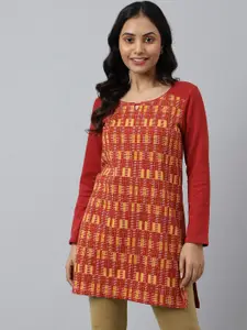 AURELIA Women Maroon Printed Kurta