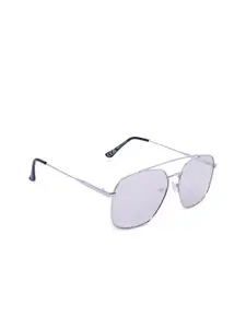 ALDO ALDO Men Mirrored Lens & Silver-Toned Square Sunglasses
