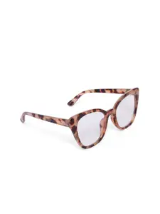 ALDO Women Mirrored Lens & Brown Cateye Sunglasses