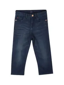 Allen Solly Junior Boys Blue Solid Cotton Slim Fit Light Fade Jeans