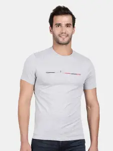 t-base Men Grey Printed Slim Fit T-shirt