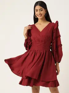 Antheaa Woman Ruched Layered Dress