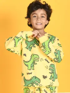 Anthrilo Boys Yellow & Green Animal Graphics Printed fw.2022.1 Sweatshirt