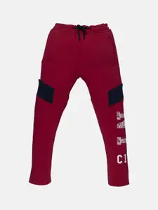 Status Quo Boys Red Printed Track Pants