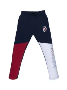 Status Quo Boys Navy Blue & Red Printed Track Pants