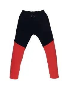 Status Quo Boys Black & Red Self Design Track Pants