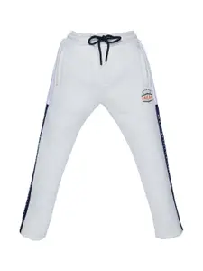 Status Quo Boys Beige & Navy Blue Solid Track Pants