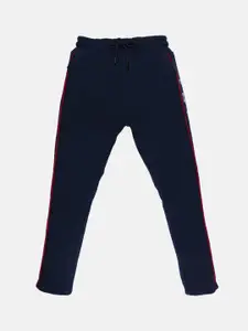 Status Quo Boys Navy Blue Solid Track Pant