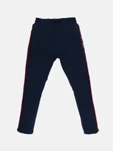 Status Quo Boys Navy Blue Solid Cotton Track Pants
