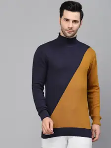 Style Quotient Men Blue Colourblocked Sweatshirt