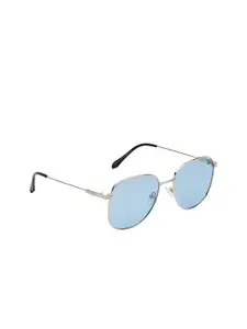 FEMINA FLAUNT Blue Lens & Silver-Toned Aviator Sunglasses with Polarised Lens FST 22412 C4
