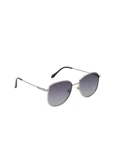 FEMINA FLAUNT Women Grey Lens & Silver-Toned Aviator Sunglasses with Polarised Lens