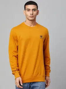 Club York Men Mustard Yellow Cotton Sweatshirt