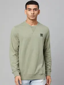 Club York Men Olive Green Pullover Sweatshirt