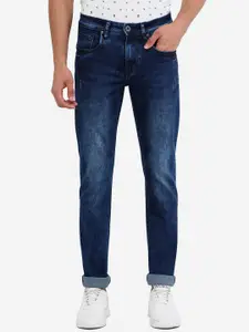 JADE BLUE Men Slim Fit Low Distress Heavy Fade Cotton Jeans