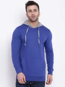 GRITSTONES Men Blue Hooded Sweatshirt