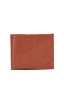 Hidelink Men Brown Textured Two Fold Wallet