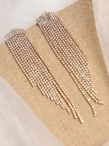 SOHI Women Gold Contemporary Drop Earrings