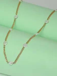 Lilly & sparkle Gold-Toned & White Gold-Plated Handcrafted Necklace