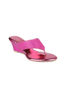 Inc 5 Pink Embellished Wedge Heels