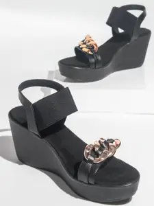 Inc 5 Black Embellished Wedge Heel