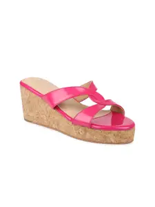 Inc 5 Pink & Beige Wedge Sandals