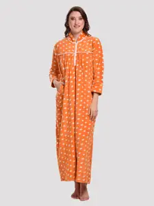 CIERGE Orange Printed Maxi Nightdress