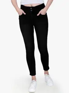 FCK-3 Women Black Solid Comfort High-Rise Stretchable Jeans