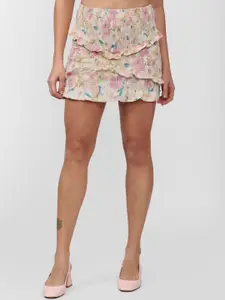 FOREVER 21 Women Multicolored Printed  Floral Mini Skirt