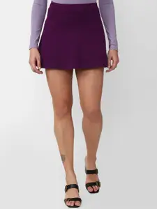 FOREVER 21 Women Purple Solid Mini Skirts