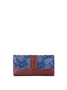 THE CLOWNFISH Serina Blue & Brown Ethnic Motifs Woven Design Envelope