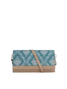 THE CLOWNFISH Erika Women Blue & Beige Floral Envelope