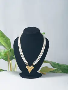 Unnati Silks White & Gold-Toned Layered Necklace