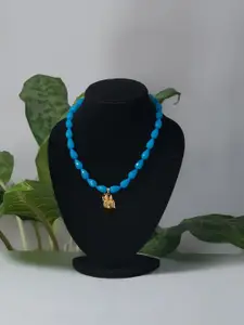Unnati Silks Blue Gold-Plated Necklace