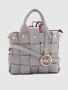 Globus Grey PU Crisscross Designed Handbag