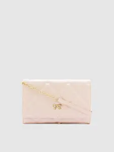 Globus Women Rose Gold & Gold-Toned Solid Quilted Envelope