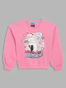 Blue Giraffe Girls Pink Printed Sweatshirt
