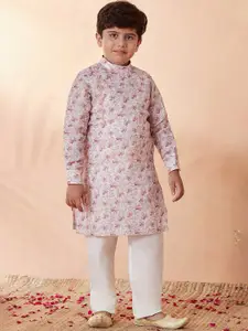 Manyavar Boys Floral Printed Kurta with Pyjamas