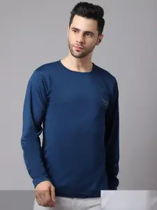 MACK JONNEY JONNEY Men Pack Of 2 Blue & Grey Dryfit Lycra T-shirts