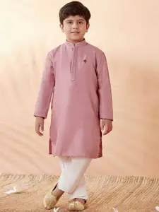 Manyavar Boys Pink Kurta with Pyjamas